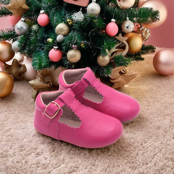 Pink Leather Baby Girl Shoes 