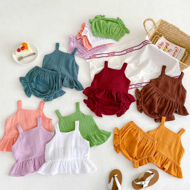 Toddler Girls Summer Sleeveless Clothes Set Kids 