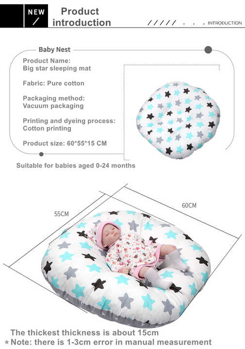 سوبر لينة القطن الطفل تحاضن عش سرير Super Soft Cotton Baby Snuggle Nest Bed