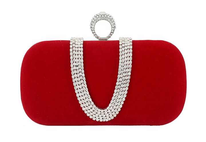 Diamond studded evening handbag