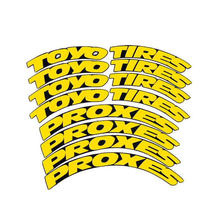 YO TIRES PROXES Tire Letter Stickers PVC Car Body Decor Decals with Lever Letters 