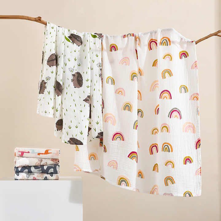 Super Soft Infant Baby Cotton Material-Muslin Swaddle Blanket 