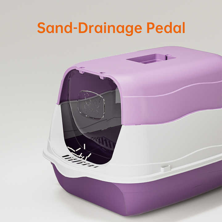 Fully Enclosed Plastic Toilet for Large Pets with Splash-Proof Pet Accessories - Pet Accessories 
