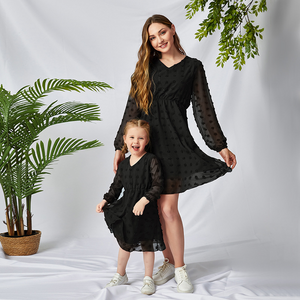 Children's Clothing from Seller Long Sleeve Chiffon Dress for Mother and Child Matching Outfits 