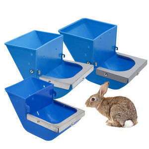 Bowls and Feeders - Plastic and Steel Food Feeder for Rabbit Cage 