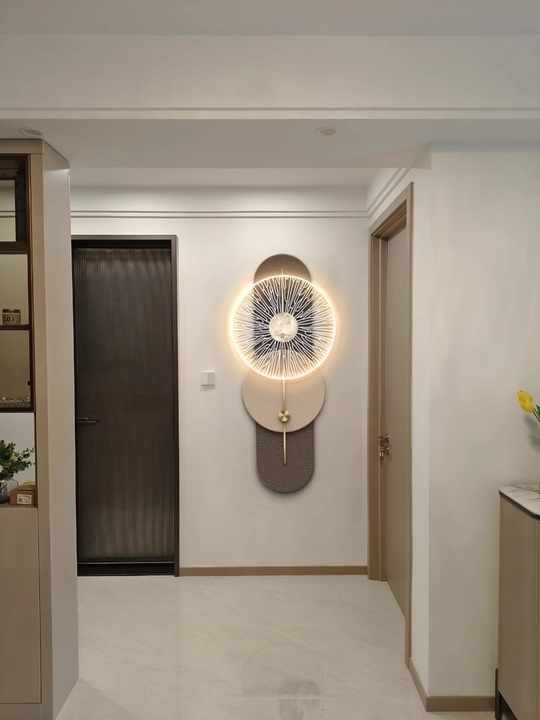 3D Metal LED Light Panel, Luxury Gold Still Life Mural, 