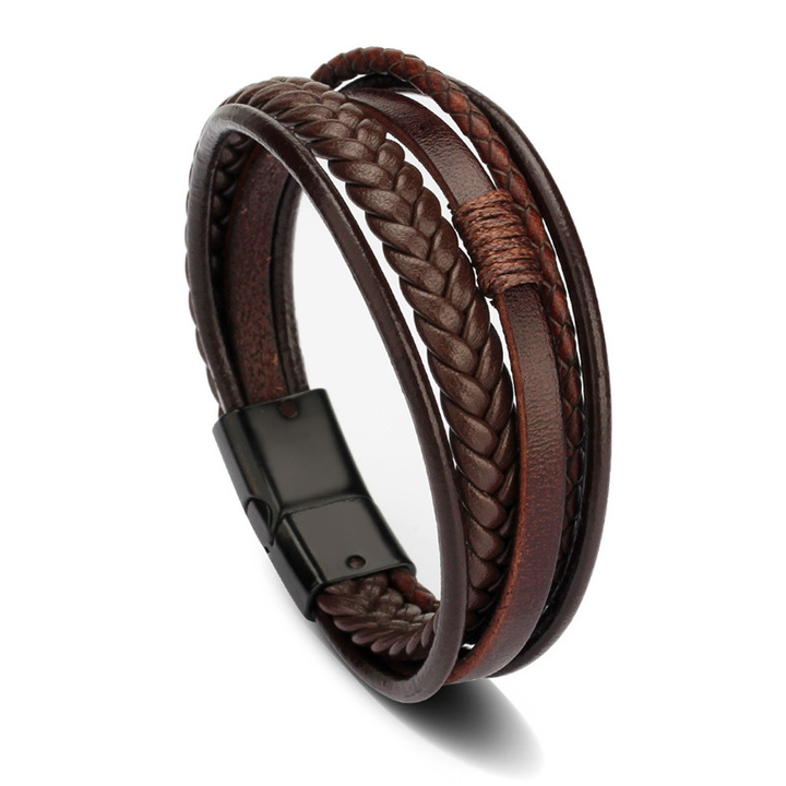 Fashion Leather Bracelets for Men, Braided Rope Bracelets. 