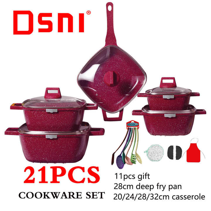 Home metal square pot set 