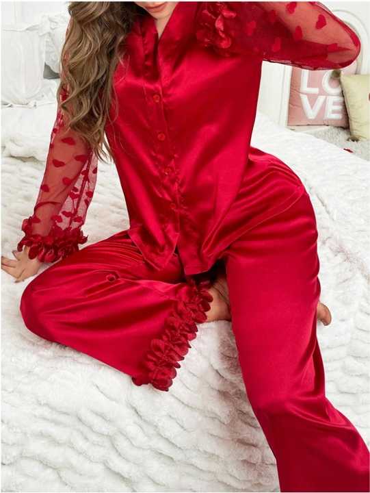 Women's long-sleeved pajamas 