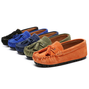 Real Leather Tassel Bean Shoes Children 