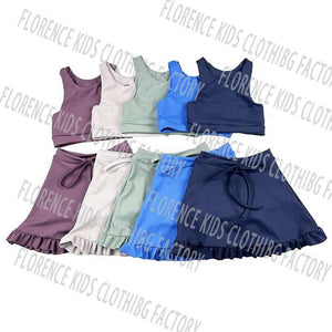 DH OEM Fashion Customized Colors Toddler Girls Yoga Gym.Running.Sport Clothing Set Yoga Set Wholesale