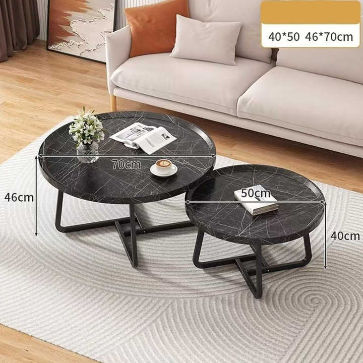Modern Round Wood Overlap Frame Table 