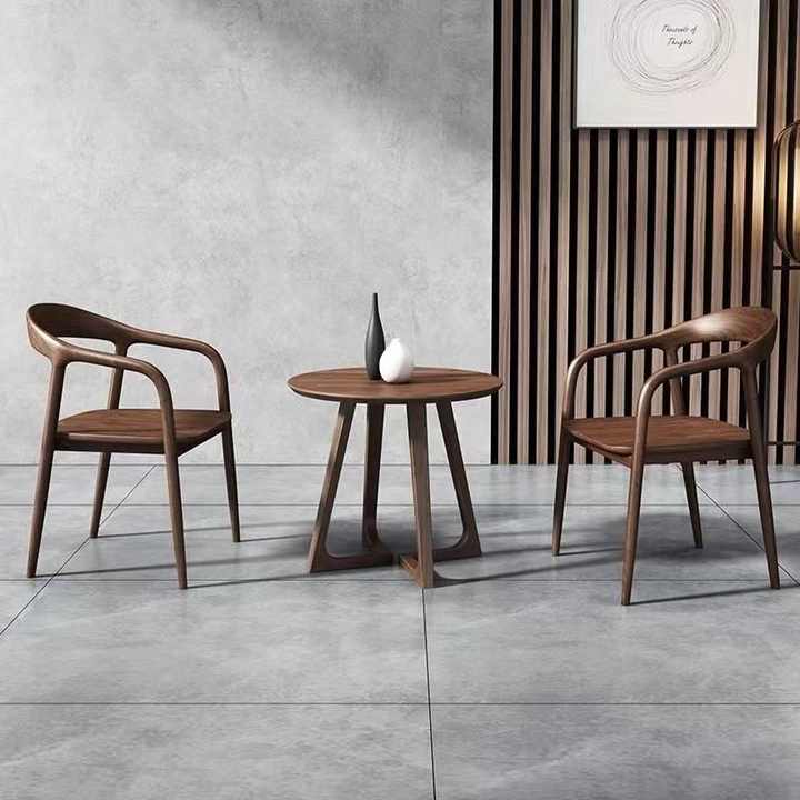 Modern solid wood table, simple Scandinavian design. 