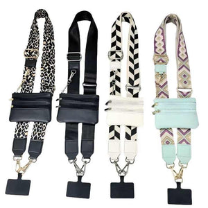 Detachable Cross Phone Lanyard with Zipper Strap. 