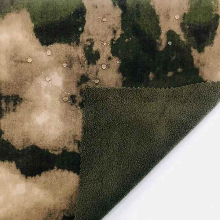 Bonding Polar Fleece 3 Layer Fabric Soft Polyester Printed Fabric 