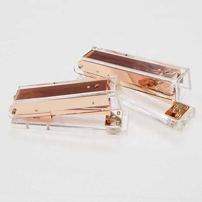Huisen Luxury Office Stationery Set Rose Gold Metal Clear 