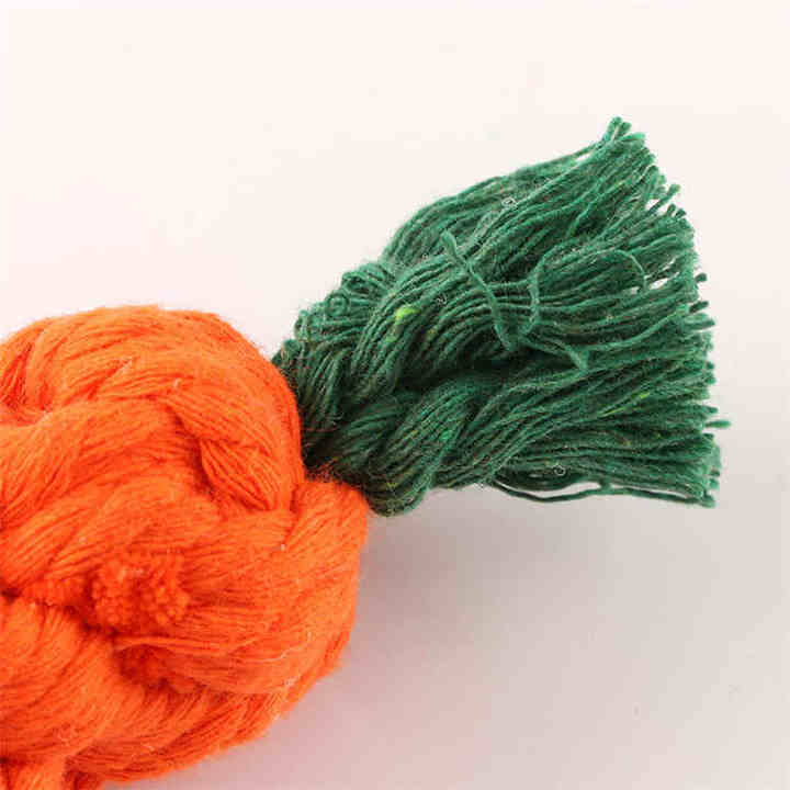 Factory Supply Carrot Cotton Rope Knot Toys for Dogs. 