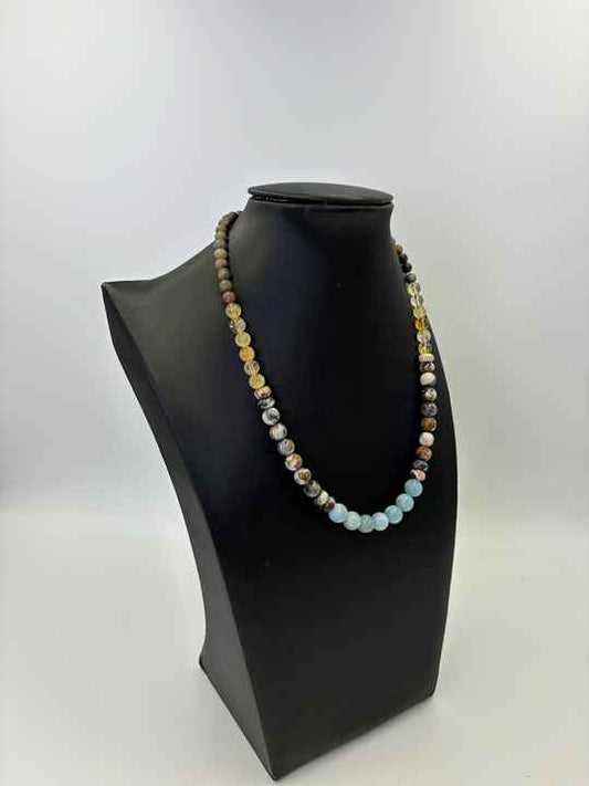 Fashionable Women's Colorful Beads Choker with Link Chain Popular Jewelry Gift