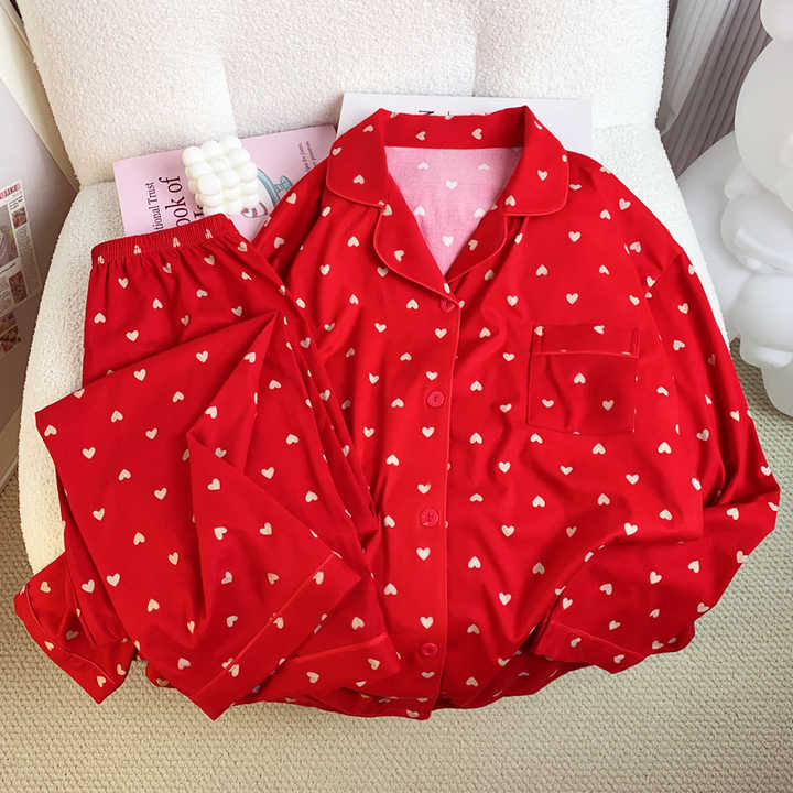 Women's long-sleeved pajamas 