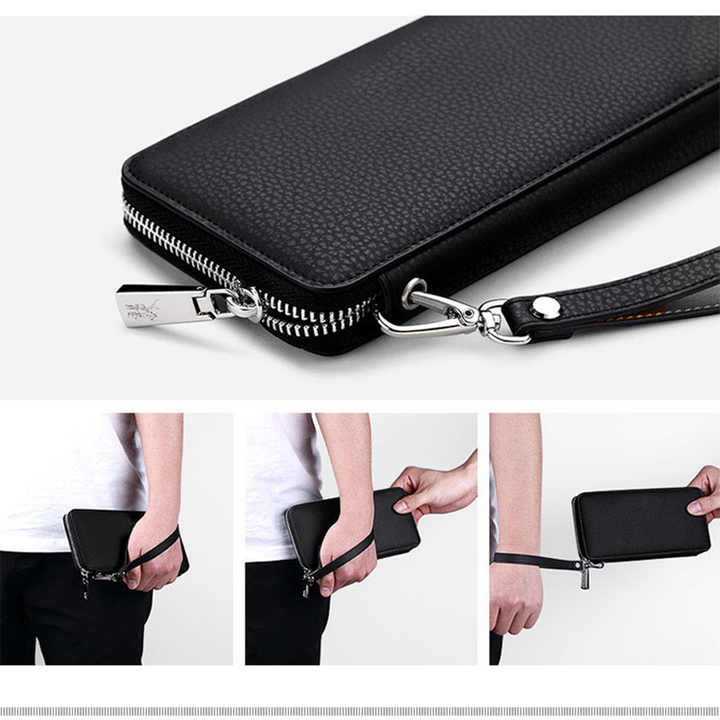 WilliamPOLO Fashion Men's Clutch Wallet, Genuine 