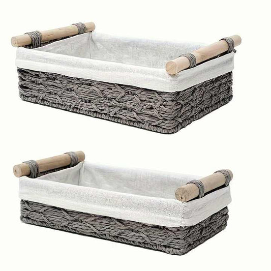 2 Pieces Home Storage Basket Living Room Bathroom Accessories Home Organization Storage Supplies Room Decor Home Decor 