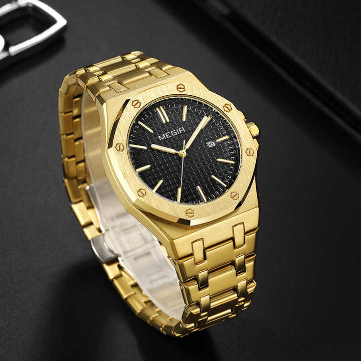 ساعة MEGIR 1085 الفاخرة للرجال الكلاسيكية . MEGIR 1085 Luxury Men's Classic Stainless Steel
