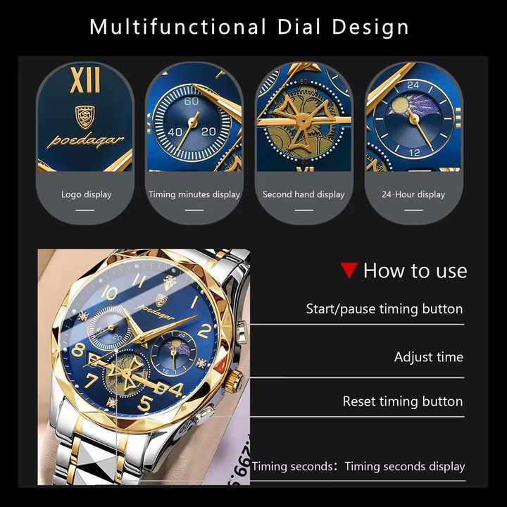 POEDAGAR 972 Luxury Watch Luminous 