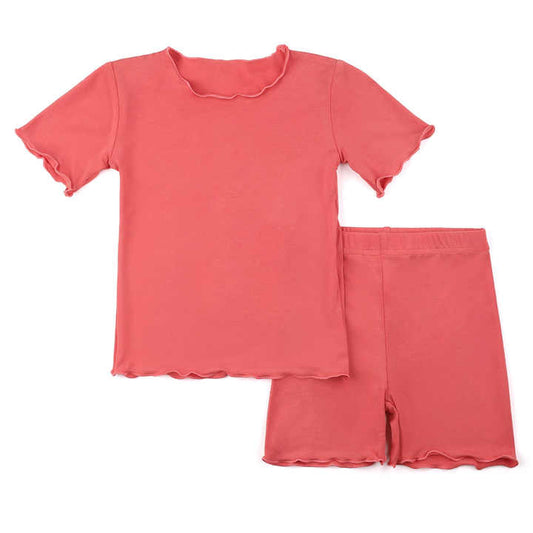 RTS Modal Children's Clothing Girls' Sleepwear Summer Short Pajamas 2-piece Set Homewear 