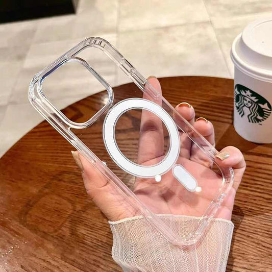 شحن لاسلكي شفاف مضاد للخدش لهاتف آيفون . Anti-scratch clear wireless charging case for iPhone