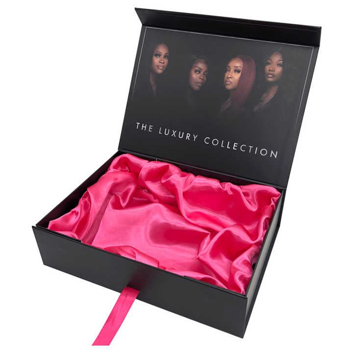 Custom Logo Luxury Ribbon Hair Extension Box. 