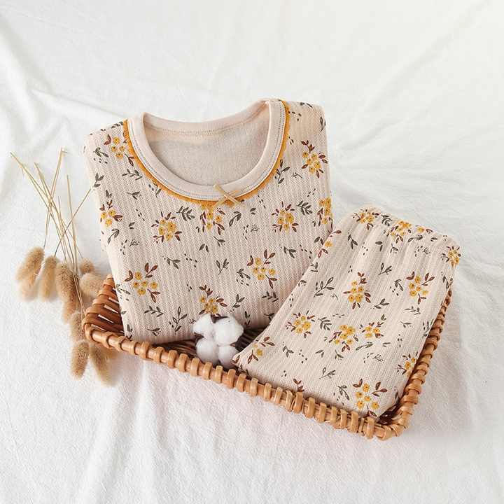 High Quality Cute Character Kids Sleepwear Pajamas for Girls 100% Organic Cotton Cotton Kids Sleepwear PJ Set 