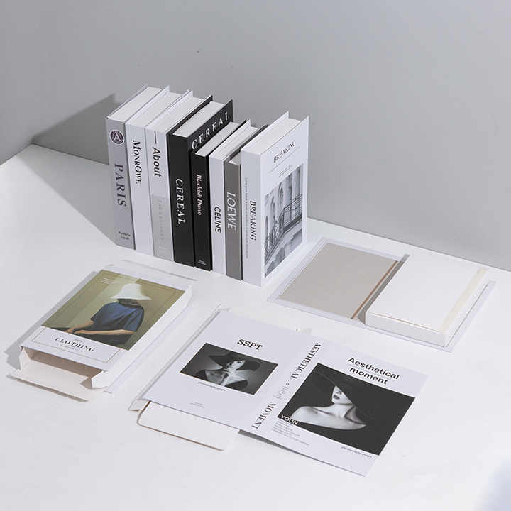 Luxury Home Decor Faux Picture Book Art Foldable Book for Decor Collection Fake Book Box 