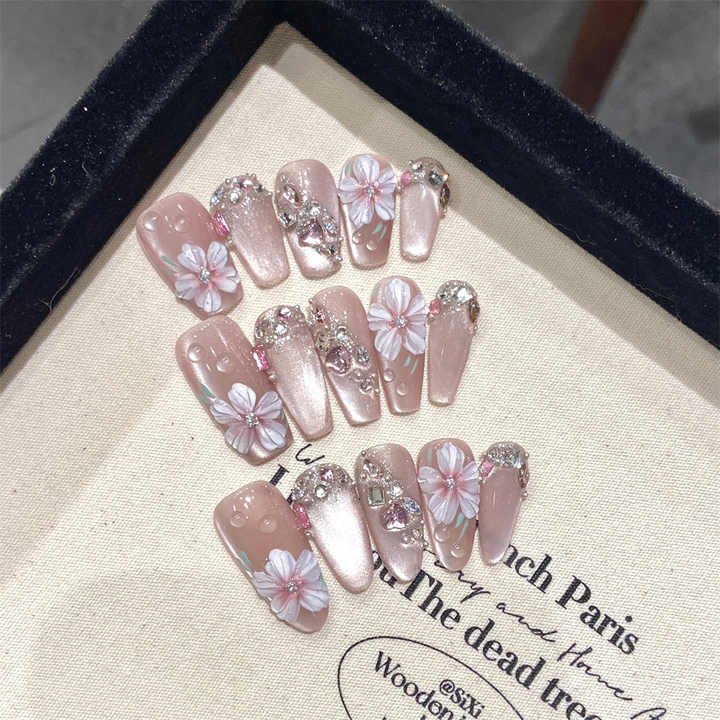 Clear Spring Acrylic Nails 