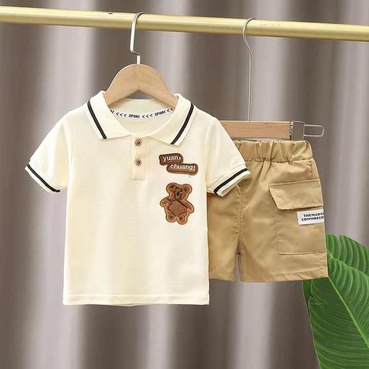Boys' summer cotton shorts with short sleeves 