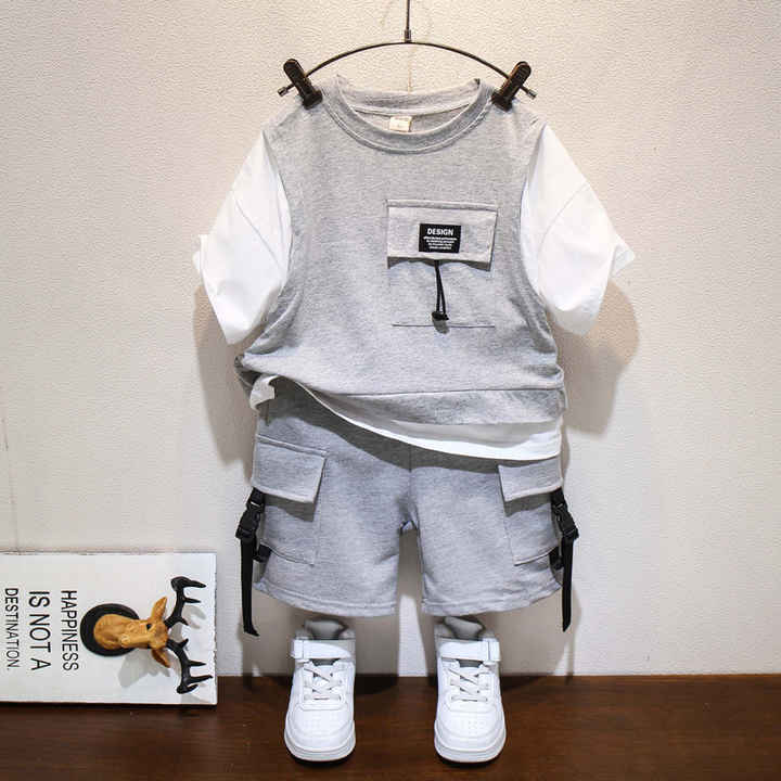 Boys' shorts, fashionable children's clothing, boys' summer suit 