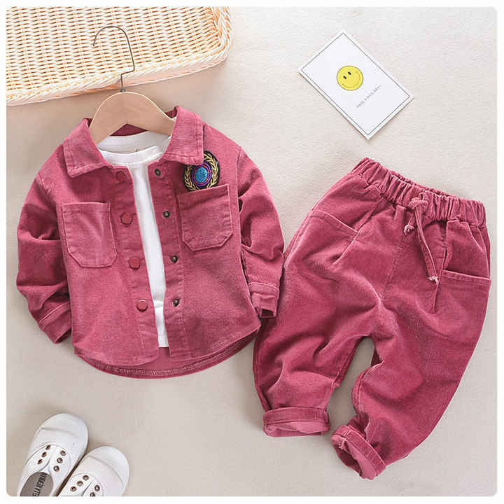 Mannufecturer Autumn 2 Pieces Children's Clothing Set Baby Jumpsuit Clothes Set 