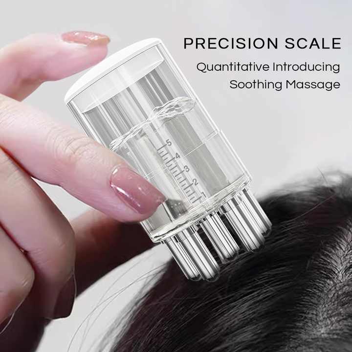 Distribute hair serum to massage the scalp. 