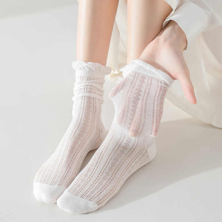 OEM Scrunch Pile up Socks Unisex-Pray and Logo Striped Socks 