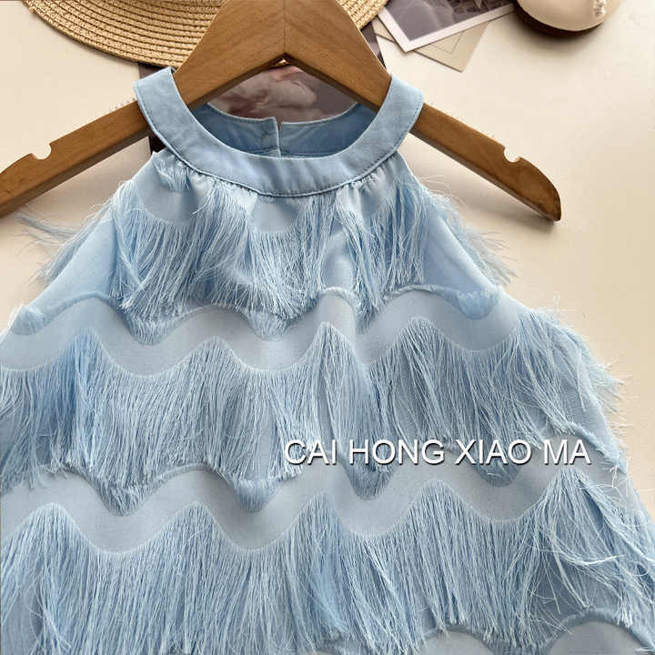 Westernized Outdoor Dresses - Girls' Summer Strap Dress 