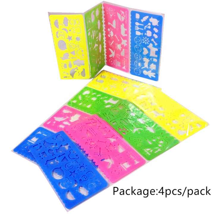 Piece Set of Clear Plastic Puzzle Rulers 