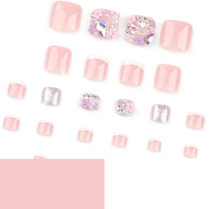 French Style Manicure Fake Nails 