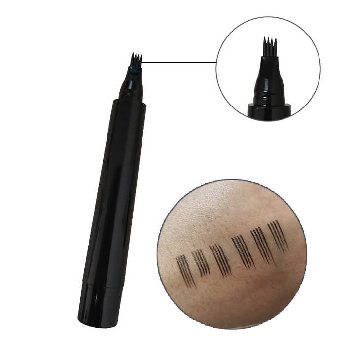 4 Prong Eyebrow Pen Long Lasting Waterproof Tattoo Pen Four Tips Liquid Eyebrow Pen Eyebrow Makeup 4 Prong Eyebrow Pen 