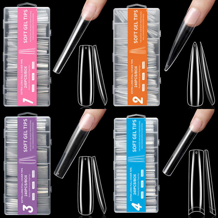 transparent artificial nails 