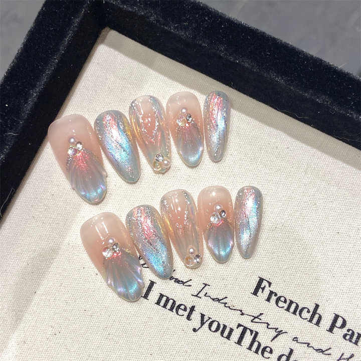 Clear Spring Acrylic Nails 