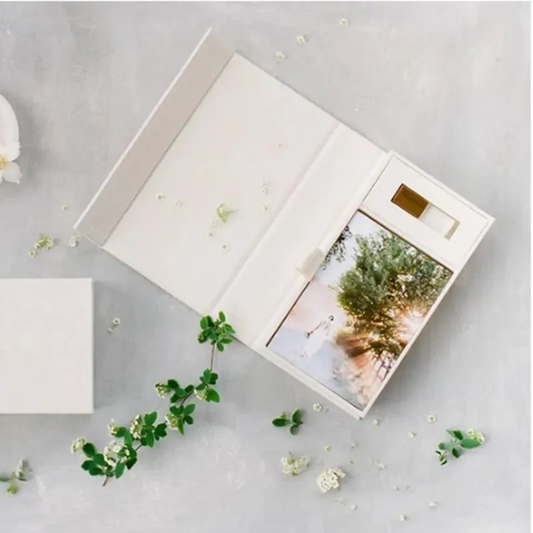 x6 5x7 6x8 photos and USB. Linen Box 4x6 5x7 6x8 