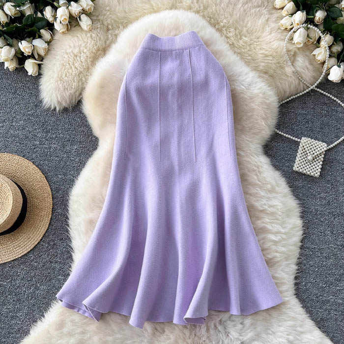 fishtail wool skirt