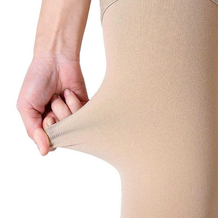 Thigh-high medical compression stockings Black/Beige Color Stocking 