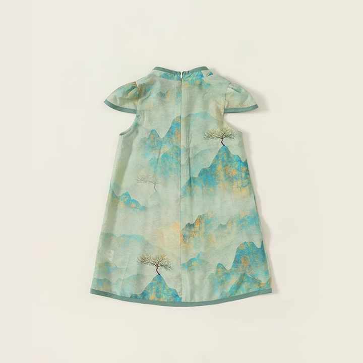 Chinese Style Little Girl Sleeveless Dress 