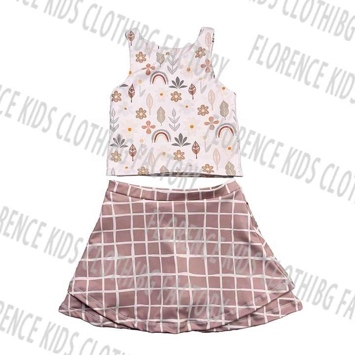 Yoga Skirt Outfit for Toddlers- مجموعة ملابس رياضية للبنات
