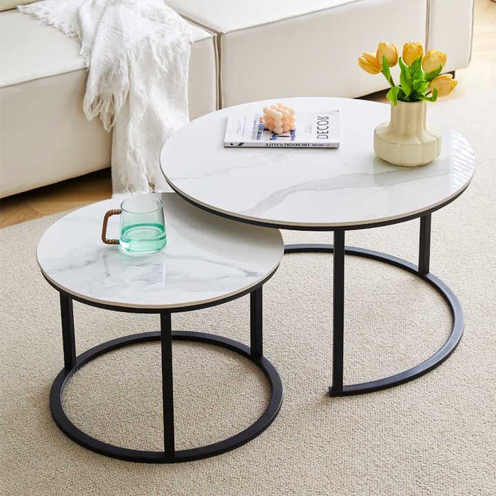 Italian Nordic Luxury Modern Gold-Coffee Table Set 